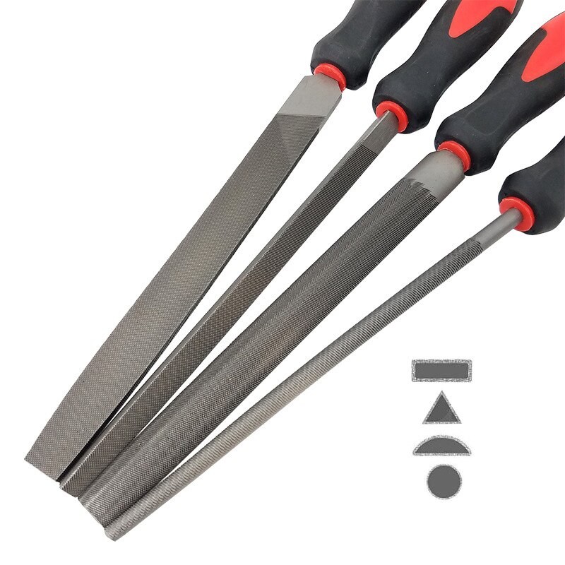 16 Stk Kulstofstål Filer Sæt Flade Filer Halv Rund Firkantet Rund Tripel-hjørnede Flade Filer Egnet Til Træ Metal Læder Fiksering Chi thumbnail
