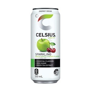 Celsius Green Apple Cherry Energy Drink Can 330ml