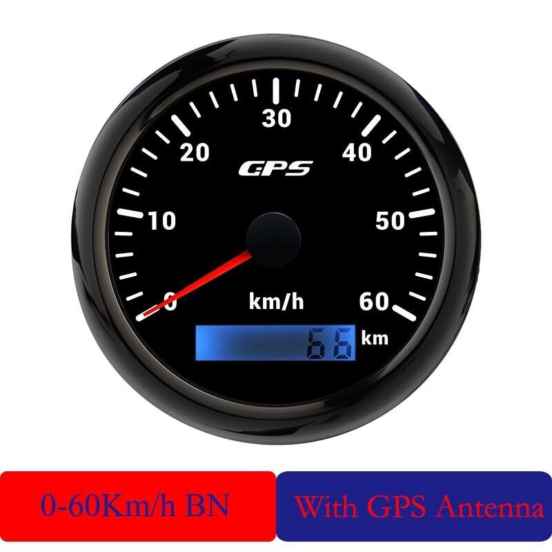 85MM GPS Speedometer 7 Colors Backlight with GPS Antenna 30 60 120 Km/h for Motorcycle Marine Boat Car Truck 12V 24V Speed Gauge thumbnail