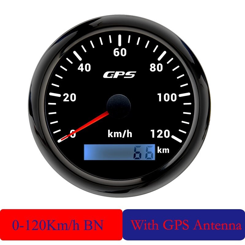 85MM GPS Speedometer 7 Colors Backlight with GPS Antenna 30 60 120 Km/h for Motorcycle Marine Boat Car Truck 12V 24V Speed Gauge thumbnail