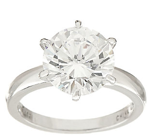 Diamonique 3.00 Cttw Solitaire Ring, Platinum Clad