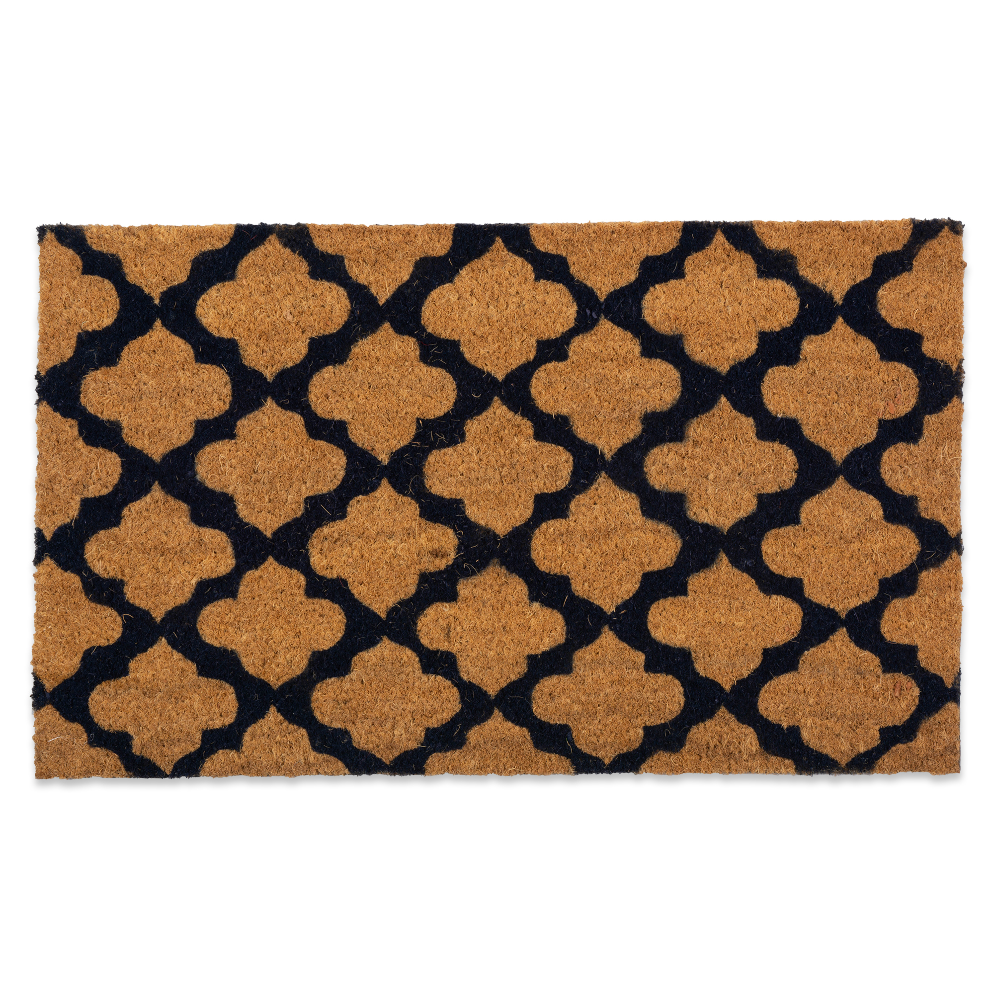Design Imports 4397 24 X 36 in. J&M Printed Moroccan Blue Vinyl Back Coir Doormat