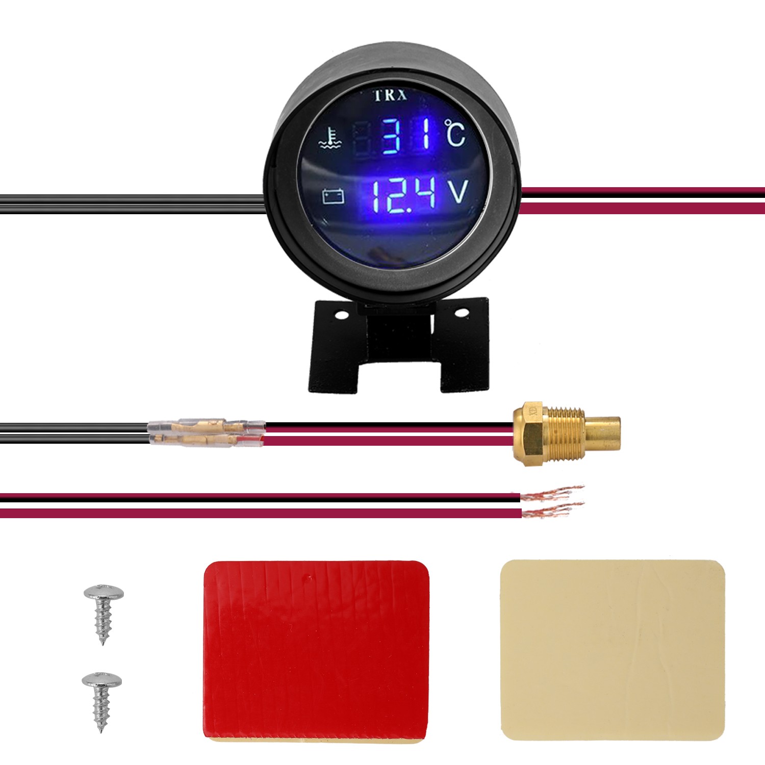 Auto Car Water Temp Gauge/Voltmeter for Cars 28 / 34MM Adapter 10MM Car Temperature Sensor NPT 1/8 Meter -10~110 Celsius 12V 24V thumbnail