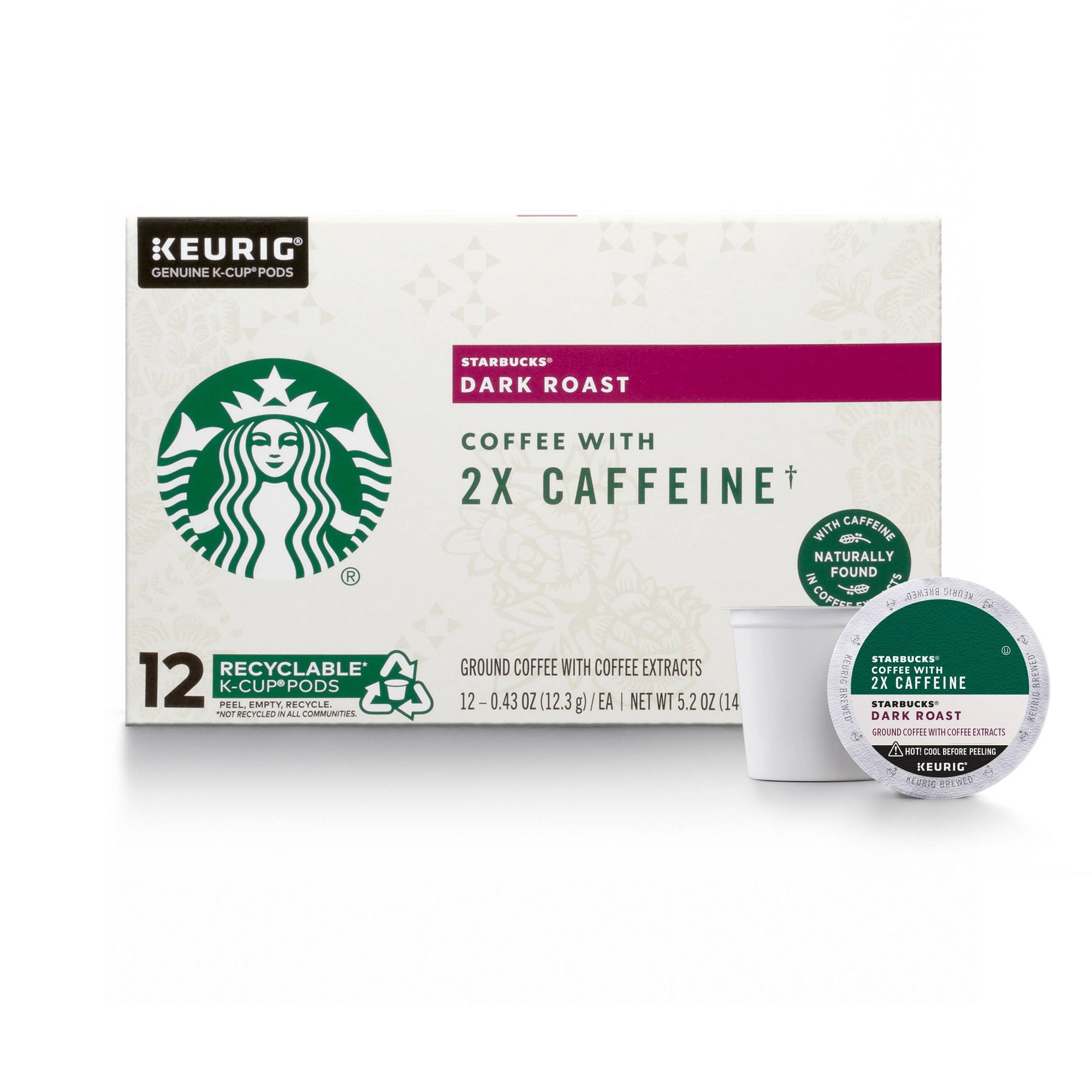 Starbucks  2X Caffeine Dark Roast K-Cup Coffee Pods  12 Count thumbnail