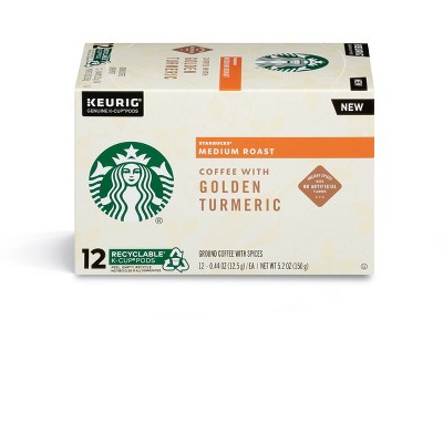 Starbucks Medium Roast K-Cup Coffee Pods with Golden Turmeric â€” for Keurig Brewers â€” 1 Box (12 Pods) thumbnail