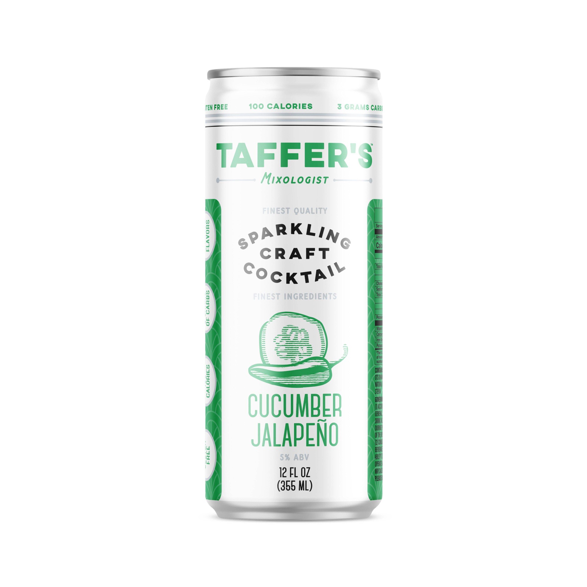 Taffer's Cucumber Jalapeno Sparkling Craft Cocktail - 12 Fl Oz Can thumbnail