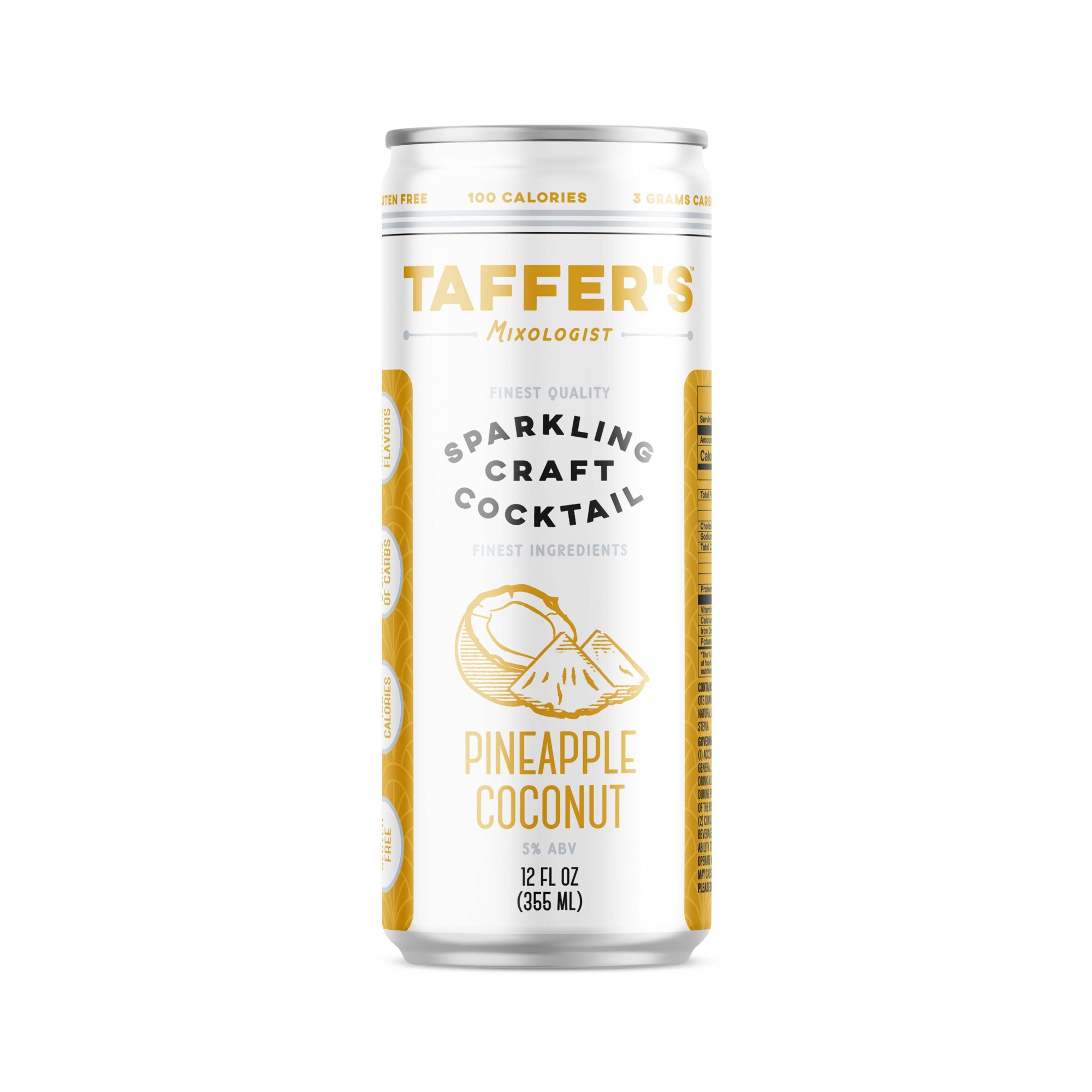 Taffer's Pineapple Coconut Sparkling Craft Cocktail - 12 Fl Oz Can thumbnail