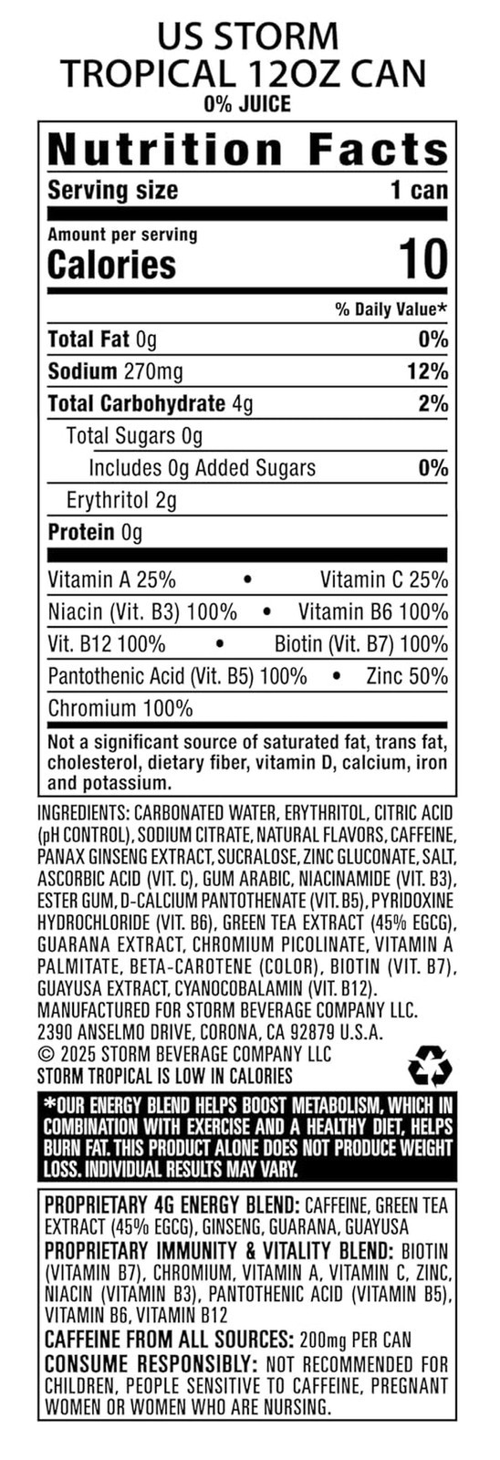 Tropical, Fitness & Wellness Energy Drink, 12 Fl Oz (Pack of 12) thumbnail
