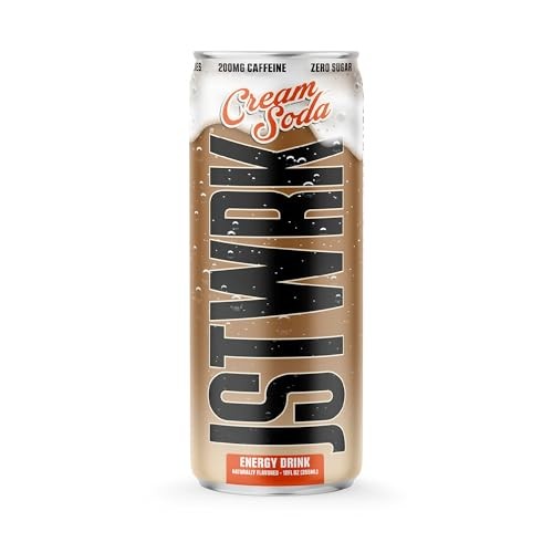 JST WRK Energy Drink - 12-Pack, Sugar-Free, Zero Calories, No Sugar Alcohols, 12 Fl Oz., 200 Milligrams Caffeine (Cream Soda) thumbnail