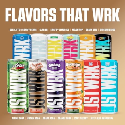 JST WRK Energy Drink - 12-Pack, Sugar-Free, Zero Calories, No Sugar Alcohols, 12 Fl Oz., 200 Milligrams Caffeine (Cream Soda) thumbnail