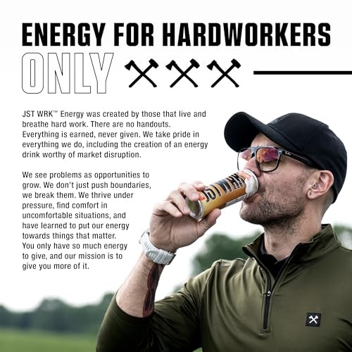 JST WRK Energy Drink - 12-Pack, Sugar-Free, Zero Calories, No Sugar Alcohols, 12 Fl Oz., 200 Milligrams Caffeine (Alpine Soda) thumbnail