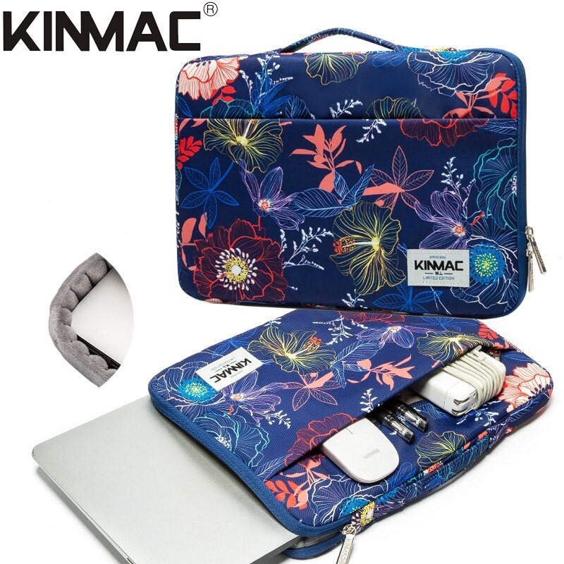 Brand Kinmac Laptop Bag 12,13,14,15,15.6 Inch,Floral Women Lady Man Handbag Case for MacBook Air Pro Compute Briefcase Dropship7