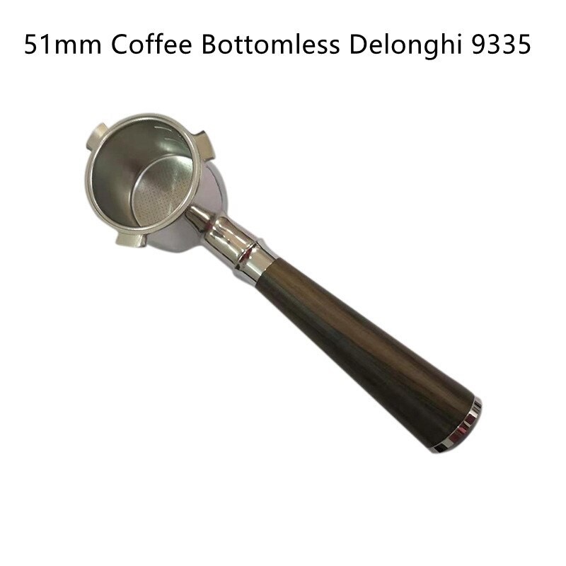 51mm Coffee Bottomless Portafilter for Delonghi 9335 Filter Basket Stainless Steel Replacement Espresso Machine Accessories thumbnail