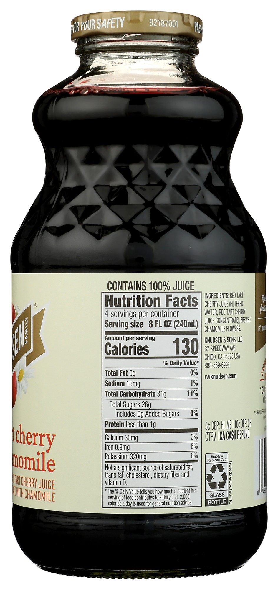Rw Knudsen Family Tart Cherry Chamomile Juice 32 Fl Oz 8 thumbnail