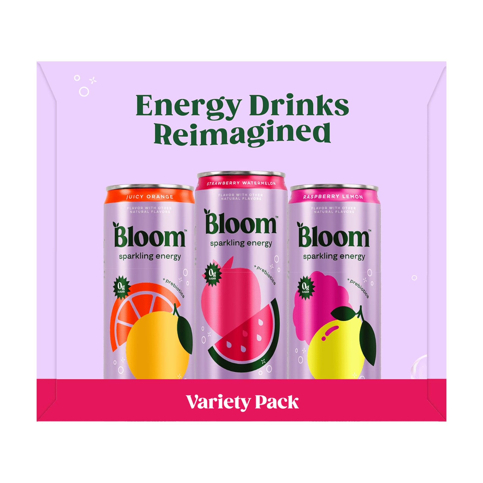 Bloom Nutrition Sparkling Energy Drink, Variety, 12 Fl Oz Cans, 12 Pack thumbnail