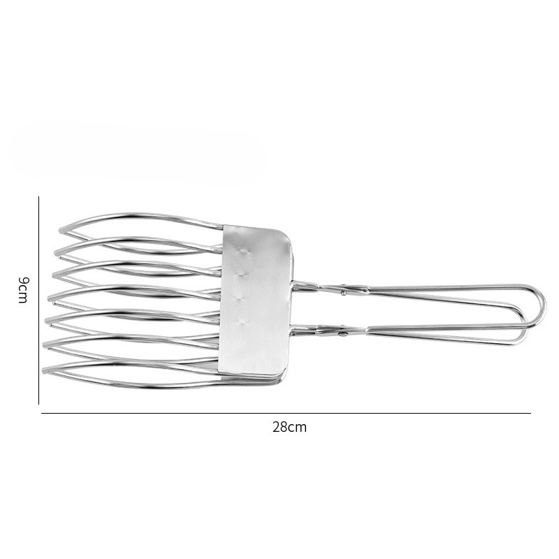 Kitchen Tools Stainless Steel Roast Beef Cutting Tongs Meat Bread Slicing Tong Food Holder for Slicing Vegetable Fruits Cutting thumbnail