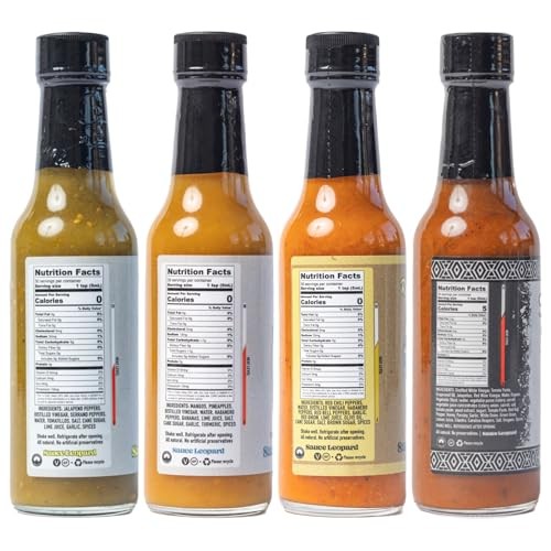 Sauce Leopard Hot Sauce Variety 4-Pack - the Emerald Slime, the Colfax Killer, the Road Dawg, the Seventh Reaper - Award-Winning Gift Set, 5 Fl Oz Eac thumbnail