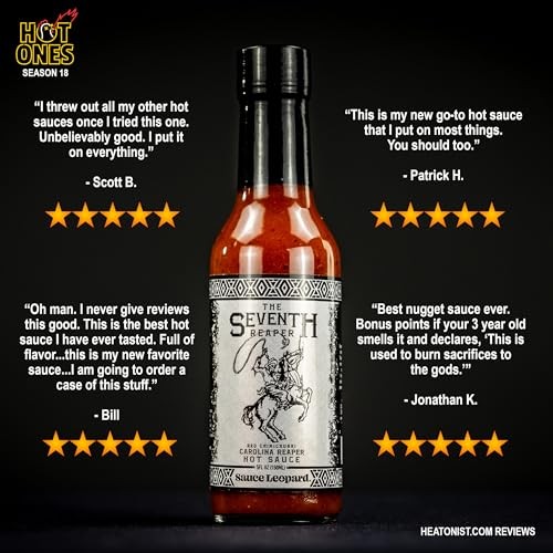 Sauce Leopard Hot Sauce Variety 4-Pack - the Emerald Slime, the Colfax Killer, the Road Dawg, the Seventh Reaper - Award-Winning Gift Set, 5 Fl Oz Eac thumbnail
