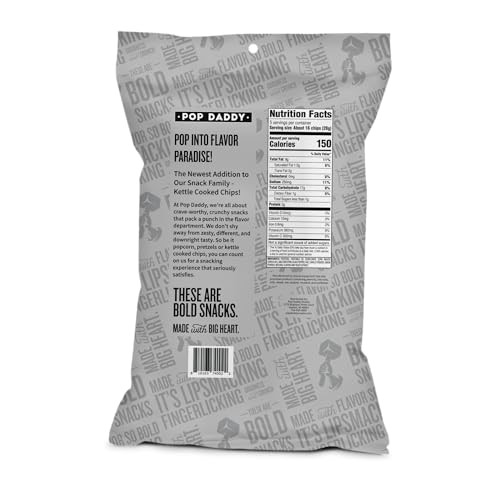 Pop Daddy Kettle Cooked Potato Chips | Kosher & Gluten Free Potato Chips | 5oz Potato Chips Individual Bags | 3 Pack | Cracked Pepper & Sea Salt thumbnail