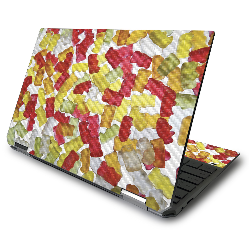 Carbon Fiber Skin Decal Wrap Compatible with HP Spectre X360 13.3  Gem-Cut (2020) Sticker Design Gummy Bears
