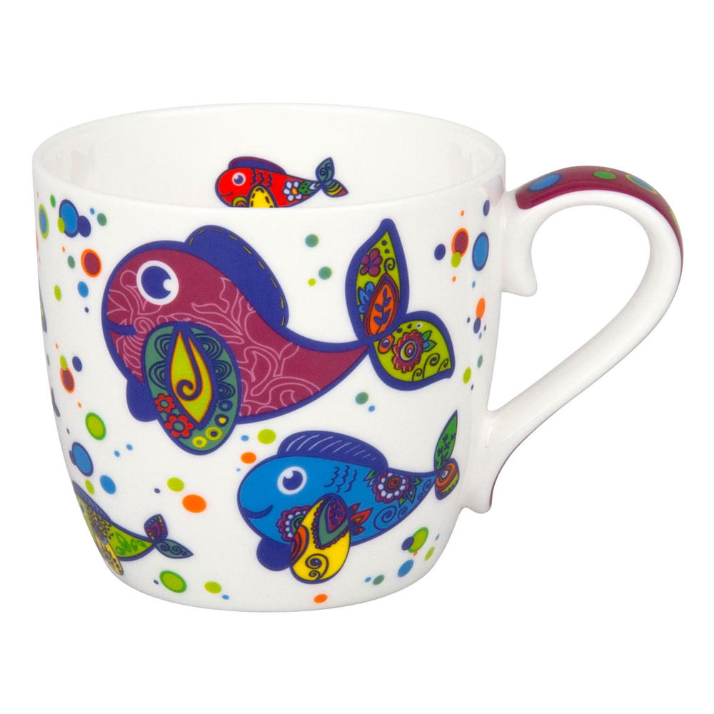 Könitz Colourful Animals Fish Becher, Tasse, Kaffeetasse, Bone China, Fisch, 415 Ml, 11 2 057 2289