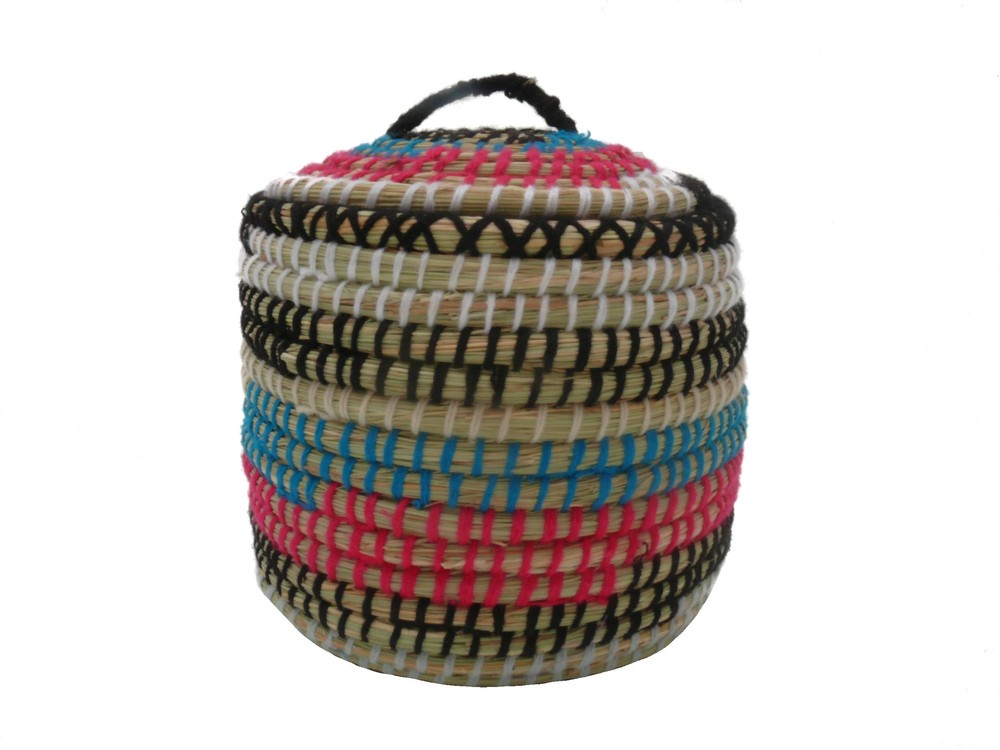 Korbware Korb Mit Deckel Box Bkorb Handarbeit Afrika Ca. 20 Cm X Ca. 21 Cm - 905647-0049