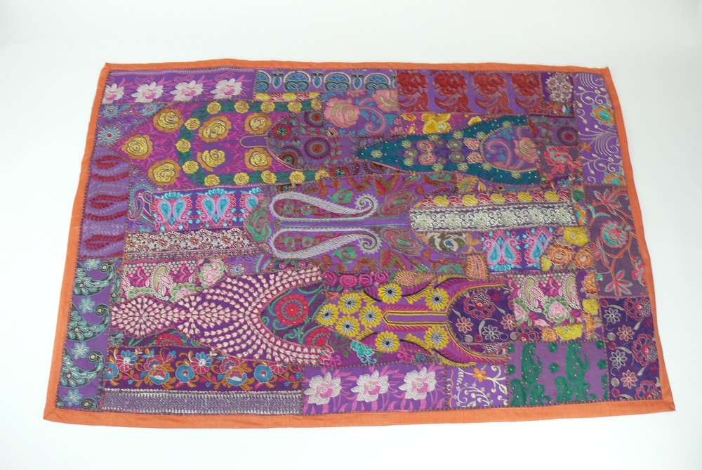 Indischer Wandbehang Wandteppich Patchwork 155 Cm X 105 Cm - 905842-0036