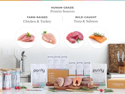 Purrly Cat Treat Snack Wet Lickable Low Calorie Healthy Grain-Free Tuna Variety Packs (18 Count) Squeezable Creamy Purée with Human-Grade Proteins an thumbnail