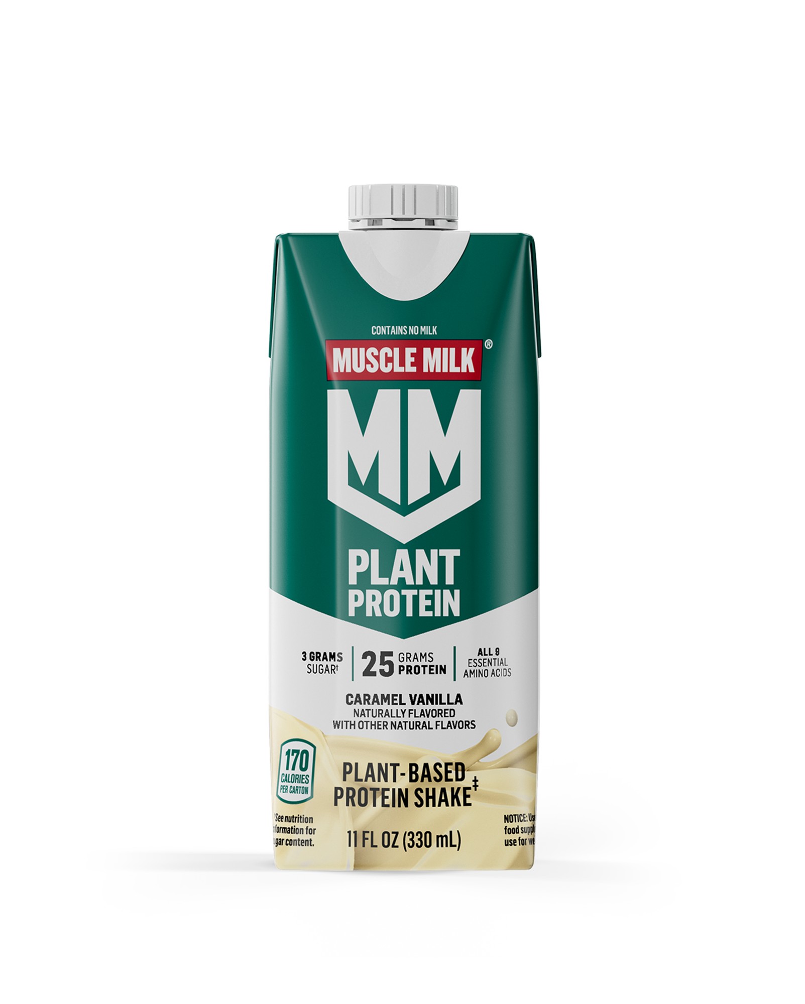 Muscle Milk | Plant Protein Shake | Caramel Vanilla | 11 Fl Oz | 12 Pack