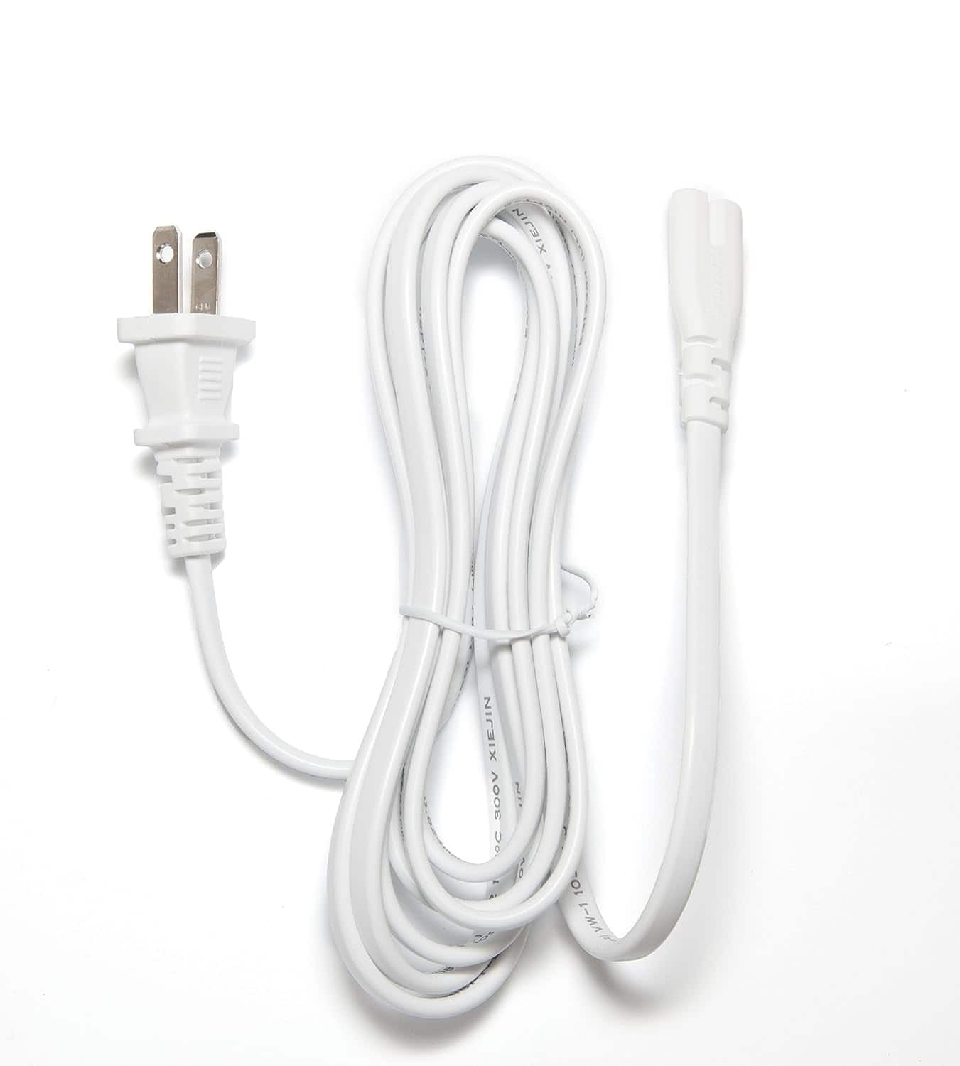 OMNIHIL - [UL Listed] White 8 Foot Long AC Power Cord Compatible with HP DESKJET 2723