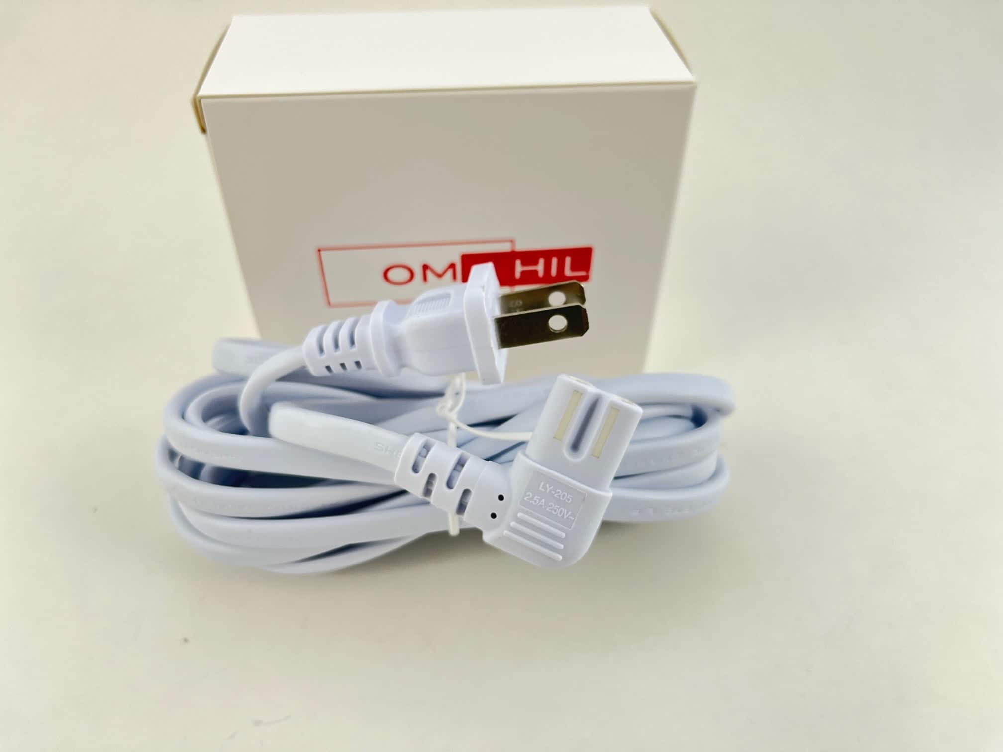 OMNIHIL - [UL Listed] Extra Long White 10FT L-Shaped C7 Power Cord Replacement for HP DESKJET 2723