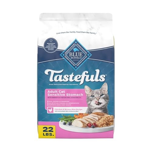 Blue Buffalo Tastefuls Natural Dry Food for Adult Indoor Cats, Chicken & Brown Rice Recipe, 22-lb. Bag