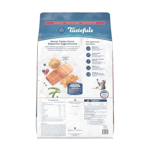 Blue Buffalo Tastefuls Natural Dry Food for Adult Indoor Cats, Salmon & Brown Rice Recipe, 22-lb Bag thumbnail