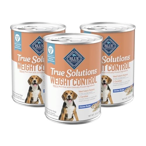 Blue Buffalo True Solutions Weight Control Formula Wet Dog Food for Adult Dogs, Chicken Recipe, 12.5 Oz. Cans, 3 Count