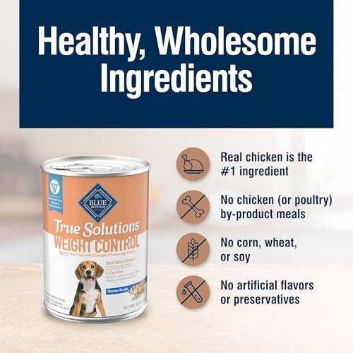 Blue Buffalo True Solutions Weight Control Formula Wet Dog Food for Adult Dogs, Chicken Recipe, 12.5 Oz. Cans, 3 Count thumbnail