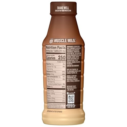 Muscle Milk Pro High Protein Shake, Chocolate, 14 Fl Oz Bottle, Ultra-Filtered Milk, 42g High Quality Protein, 4g Sugar, 250 Calories, No Artificial F thumbnail