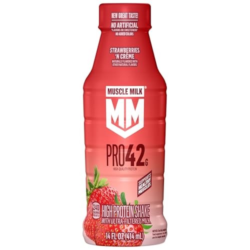 Muscle Milk Pro High Protein Shake, Chocolate, 14 Fl Oz Bottle, Ultra-Filtered Milk, 42g High Quality Protein, 4g Sugar, 240 Calories, No Artificial F