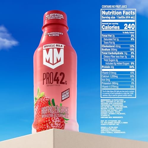 Muscle Milk Pro High Protein Shake, Chocolate, 14 Fl Oz Bottle, Ultra-Filtered Milk, 42g High Quality Protein, 4g Sugar, 240 Calories, No Artificial F thumbnail