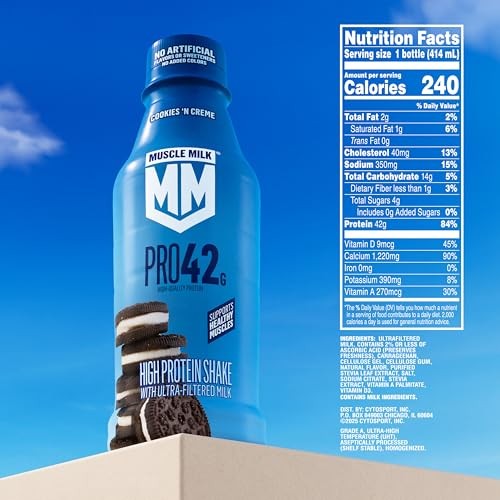 Muscle Milk Pro High Protein Shake with Ultra-Filtered Milk Cookies 'N Crème 14 Fl Oz thumbnail
