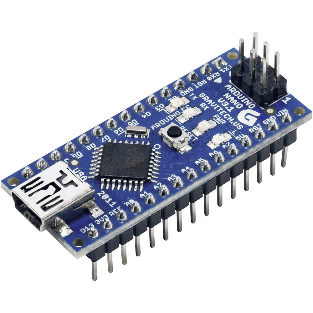 Arduino - A000005 Nano Microcontroller Board – Compact ATmega328 Mini-B USB