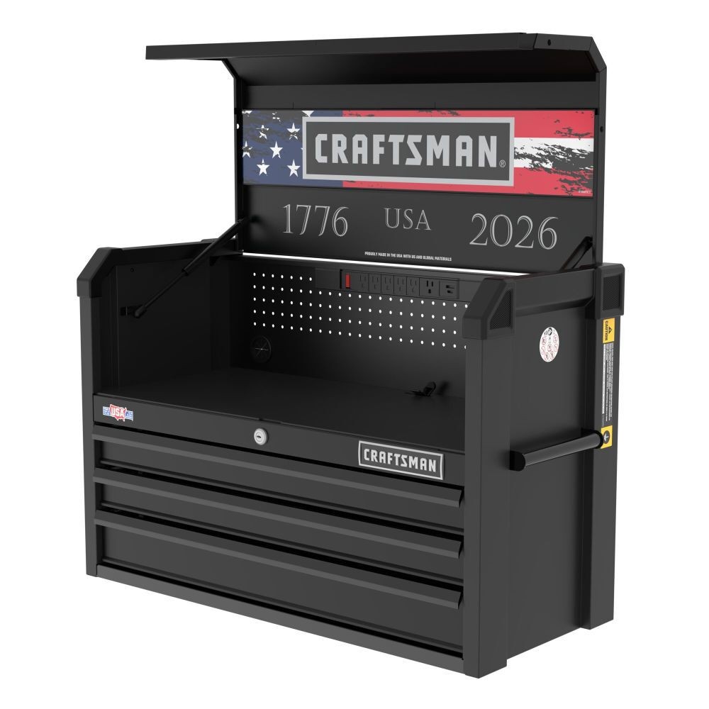 craftsman 3-drawer red white and blue patriotic tool chest - cmst98283p