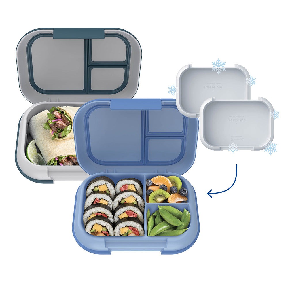Bentgo Chill Max Lunch Box (2-Pack) - Fog/Deep Teal & Canal/Sail Blue