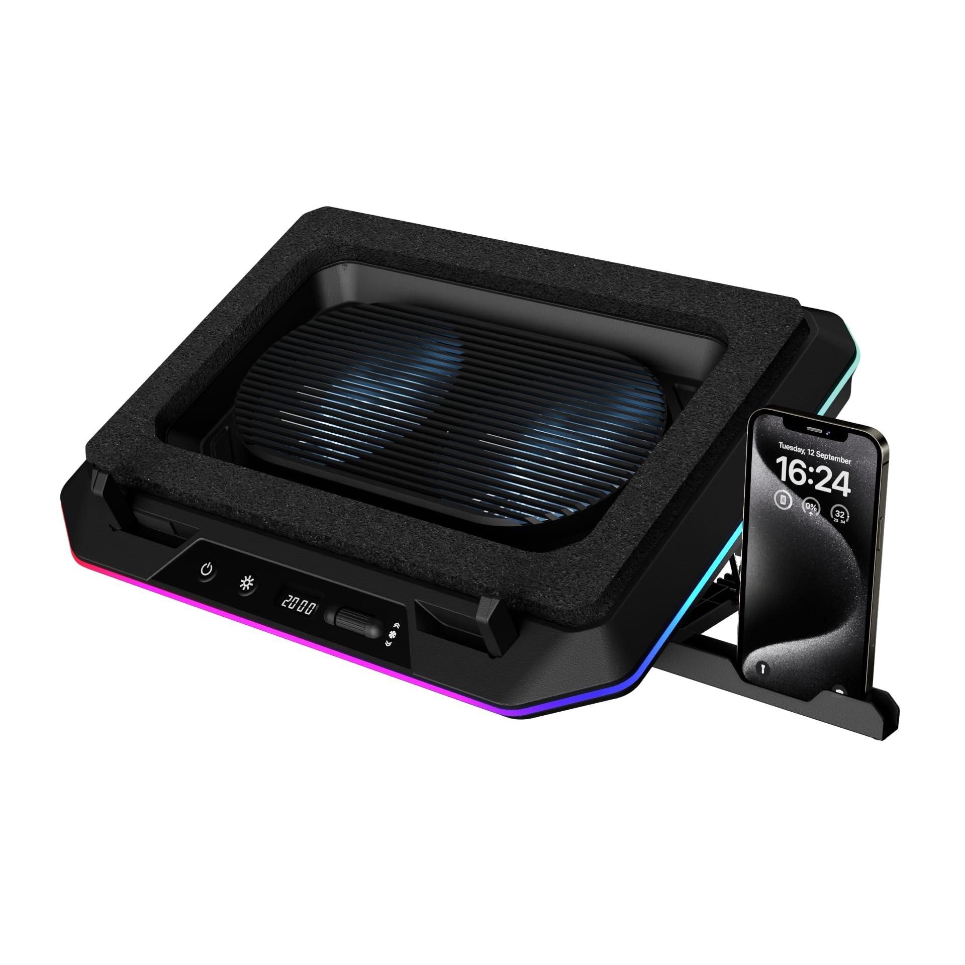 HongFei - Aether P1-9201 Gaming Laptop Cooling Pad - Black