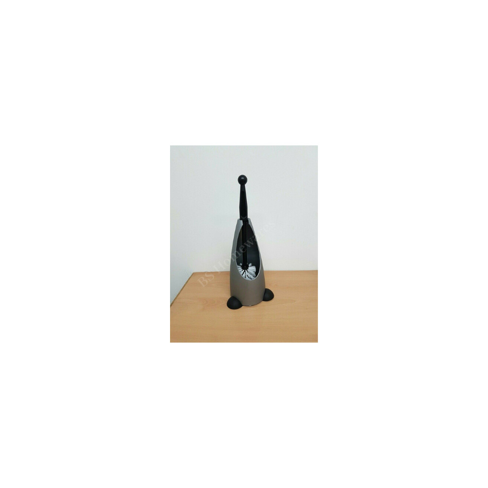 (Grey Black Penguin) Free Standing Toilet Brush and Holder Bathroom Cleaning Floor Stand