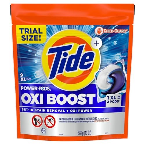 Tide, Oxi Boost Laundry Detergent Power Pods, 13 Ounce, 9 Count