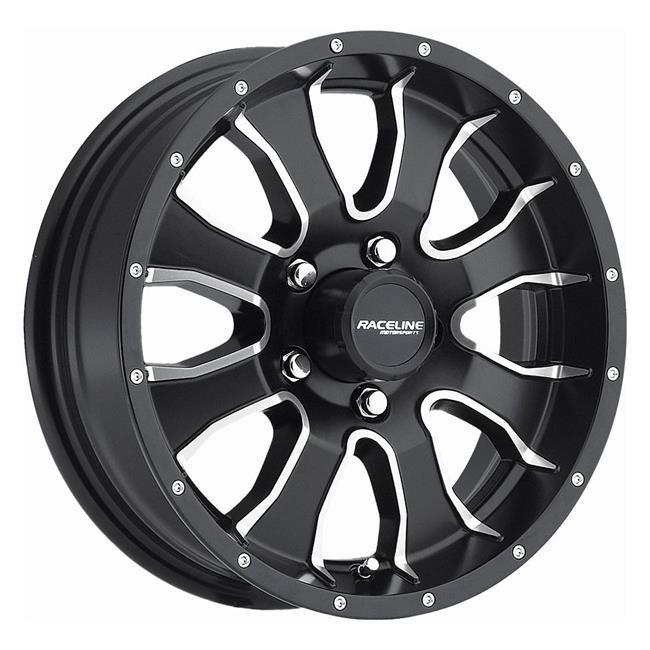 Raceline Mamba Trailer Wheel | Black W/Machined | 15x5 | 5x4.5 (860M-55012)