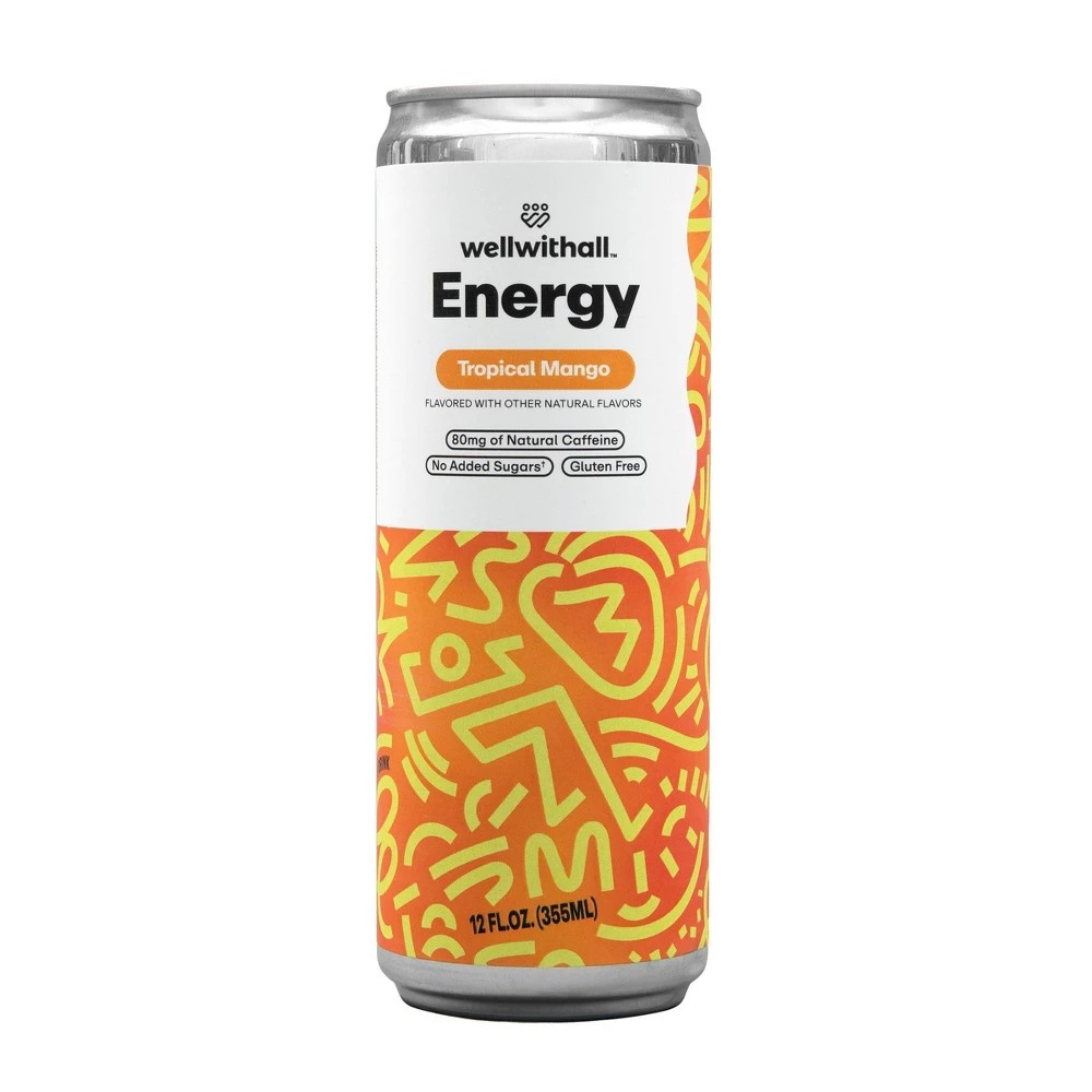 WellWithAll Energy Tropical Mango Energy Drink - 12 Fl Oz