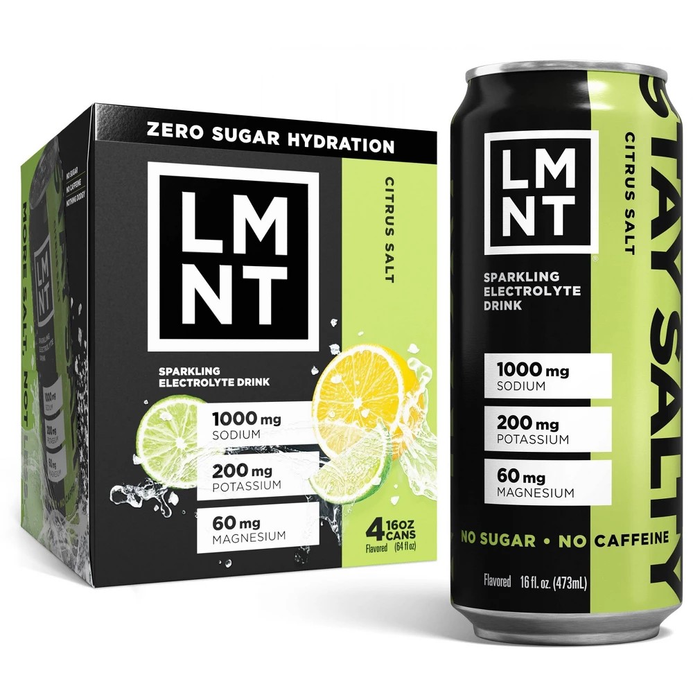 LMNT Citrus Salt Zero-Sugar Electrolytes Sports Drink - 4pk/16 Fl Oz