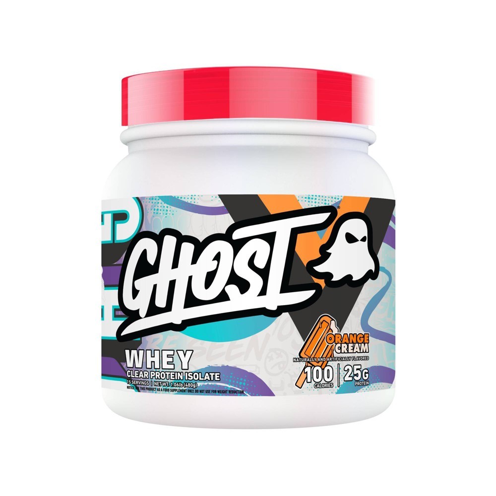 GHOST Clear Whey Protein Powder Orange Cream - 533gms: 1 Package, 25g Protein per Serving, Whey Protein Isolate