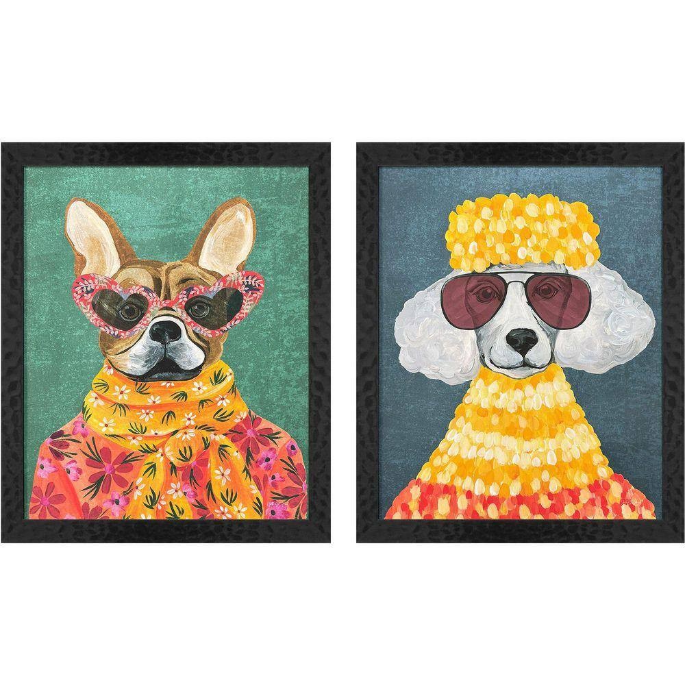 Whimsy Dog by St. Amant 2 Piece Framed Animal Art Print 22 in. X 18 in